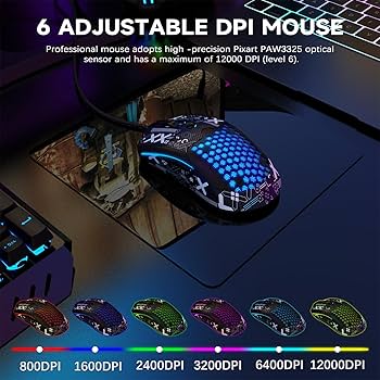 ZIYOU LANG M5 RGB Lightweight Wired Gaming Mouse with 12000